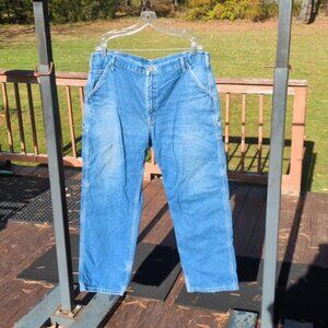 Carhartt Jeans 40 X 30 Carpenter Workwear Flannel Lined Distressed Workgear Warm